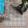 CAMILSON Outdoor Rug 5x7 Buffalo Grey/White - Durable Indoor & Outdoor