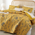 Quilt King Size Ginger Boho Floral Quilt Set - Lightweight Comfort