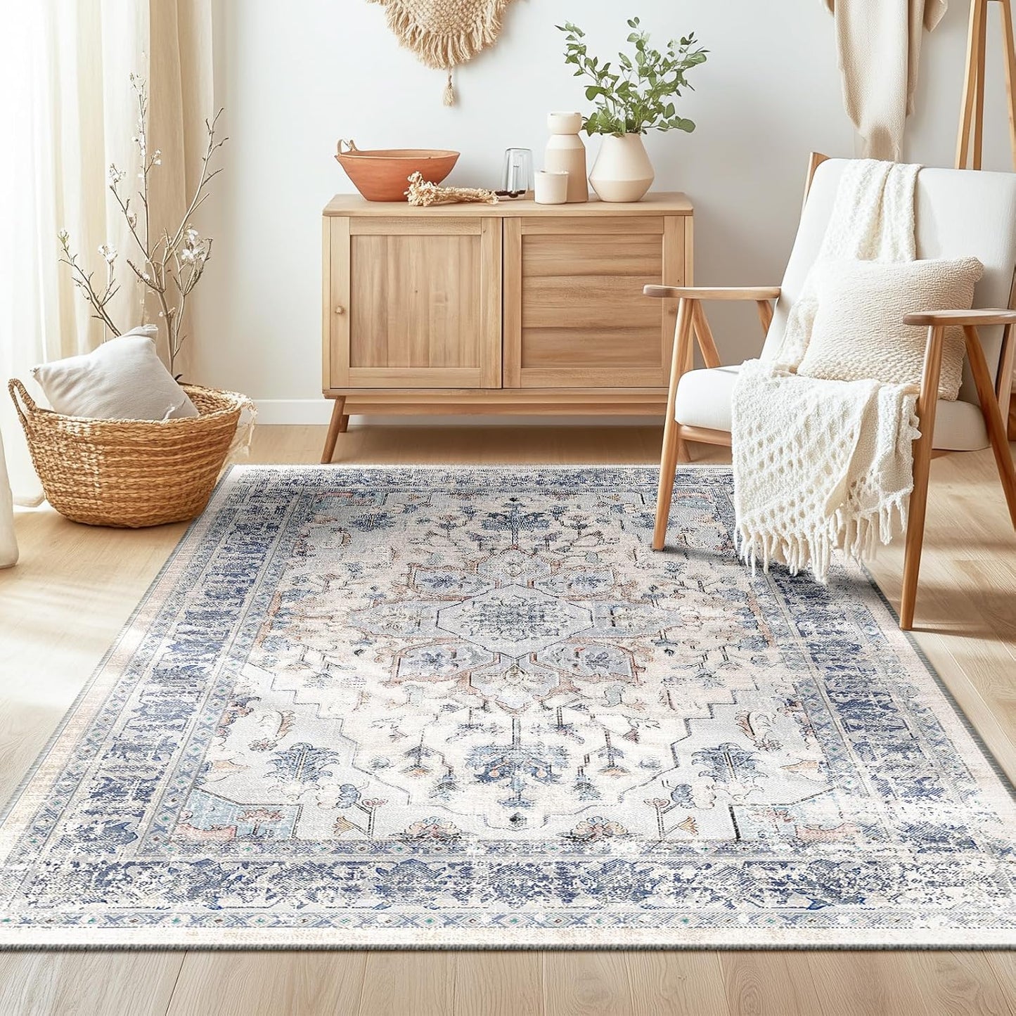 3x5 Area Rug Washable Rugs for Living Room and Entryway