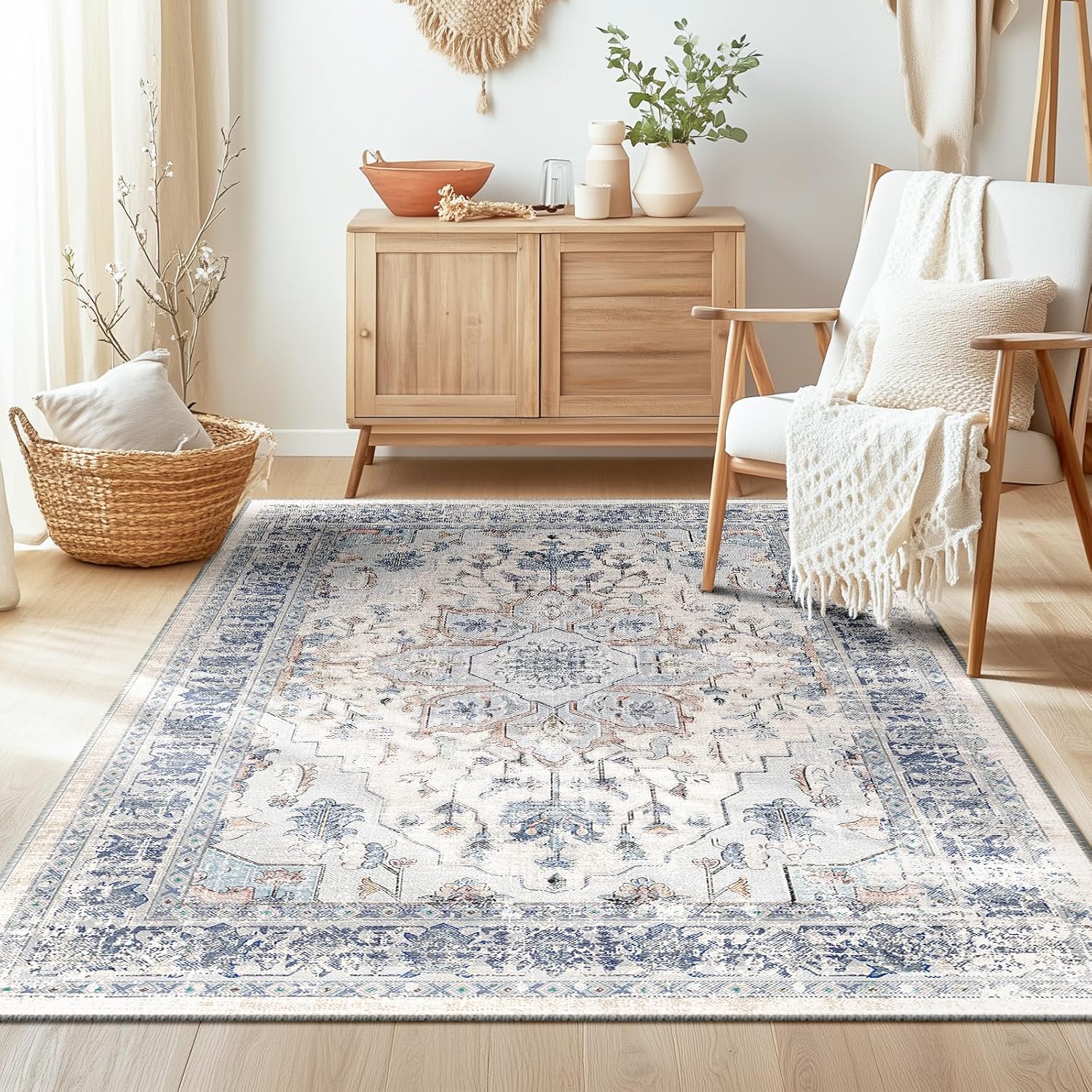 3x5 Area Rug Washable Rugs for Living Room and Entryway