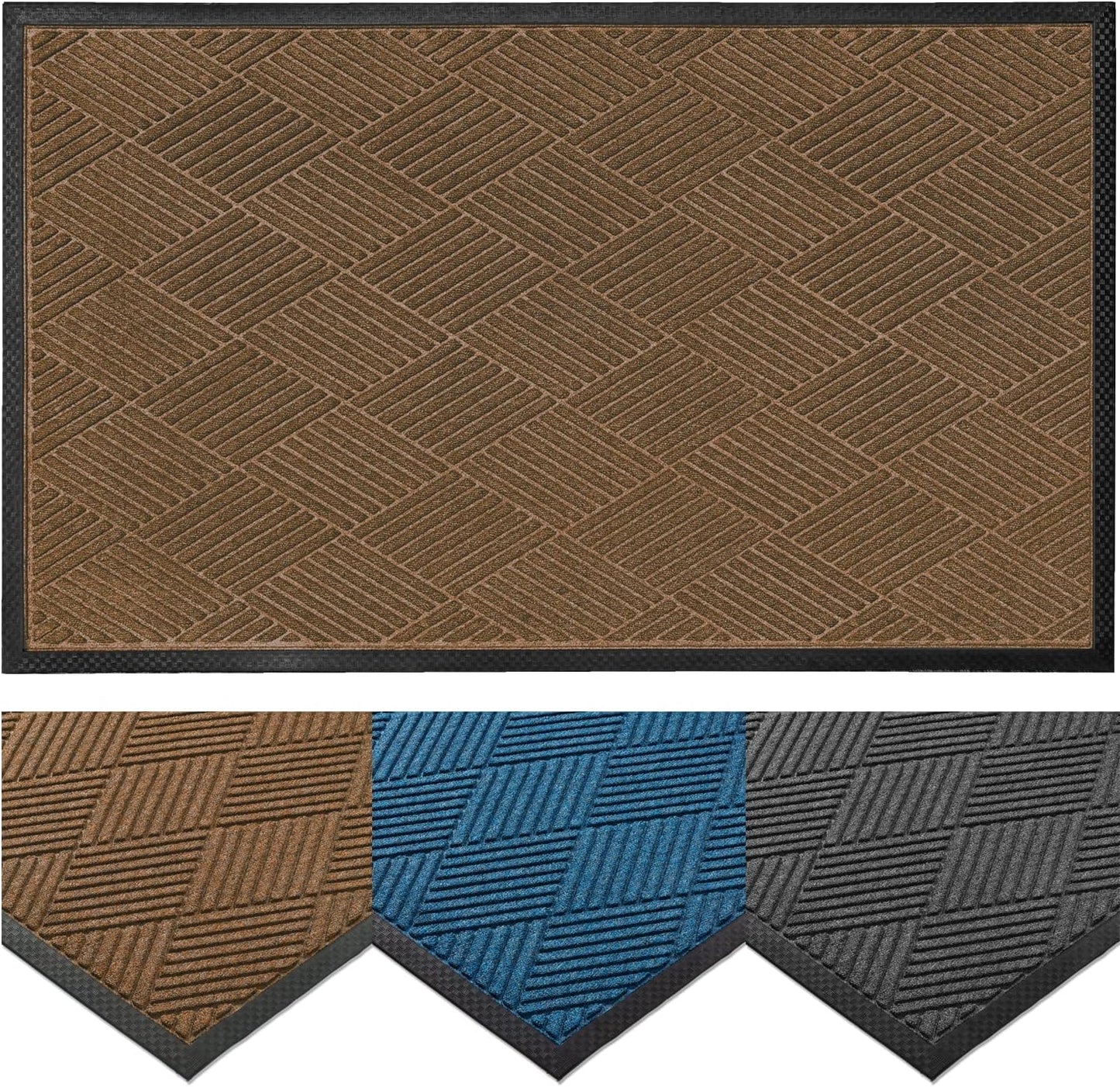 Ecomills Deluxe Diamond Entrance Door Mat for Heavy Duty Use