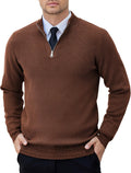 Mens Quarter Zip Pullover Slim Fit Knit Sweater - Lightweight Comfort