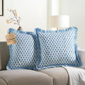 CPC Apatite Blue Ruffle Throw Pillow Covers 20x20 in - Soft Boho