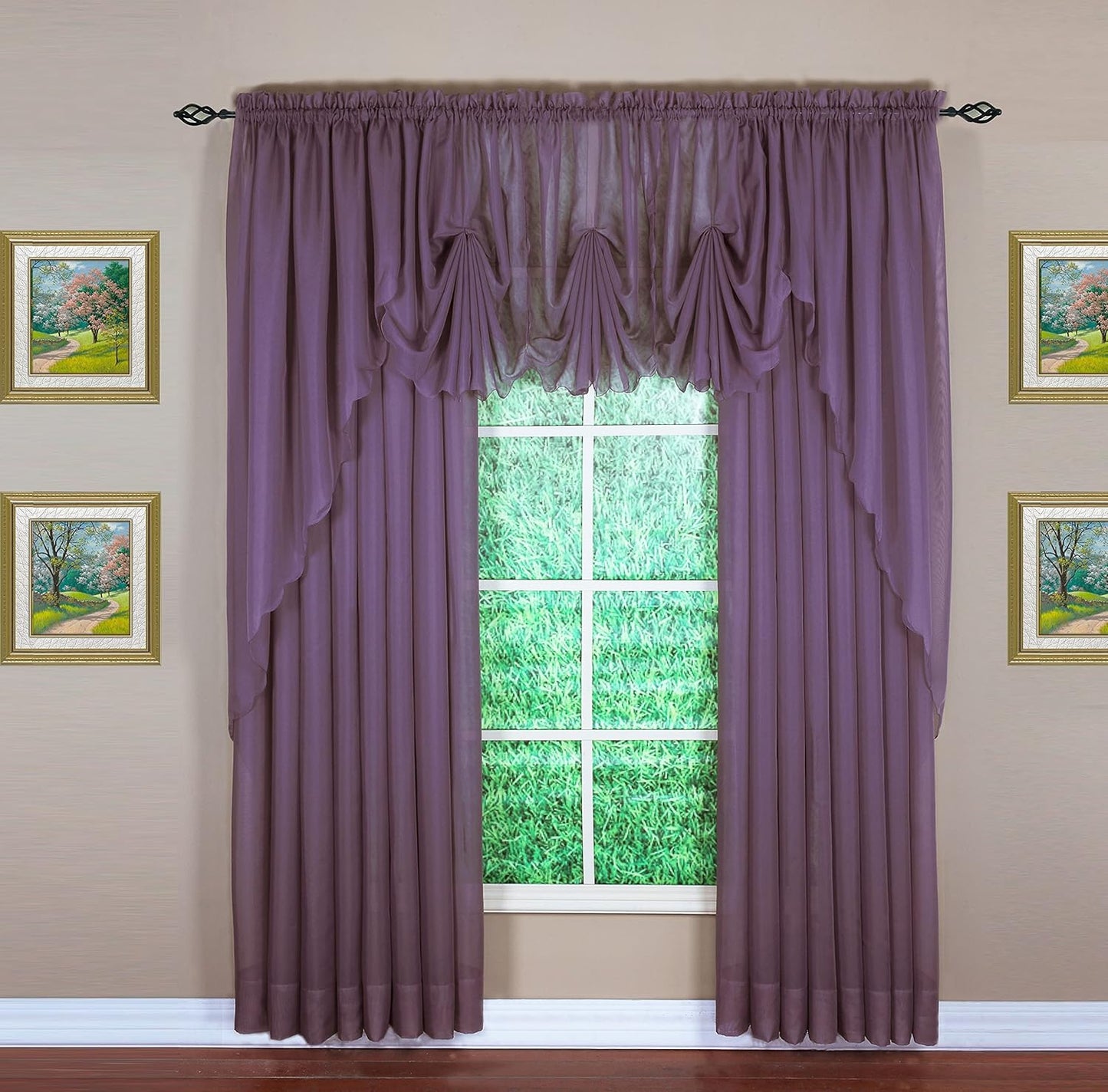 Emelia Original Voile Panel 120 in Amethyst for Elegant Windows