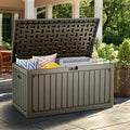 90 Gallon Double-Wall Deck Box with Side Handles - Sturdy Outdoor