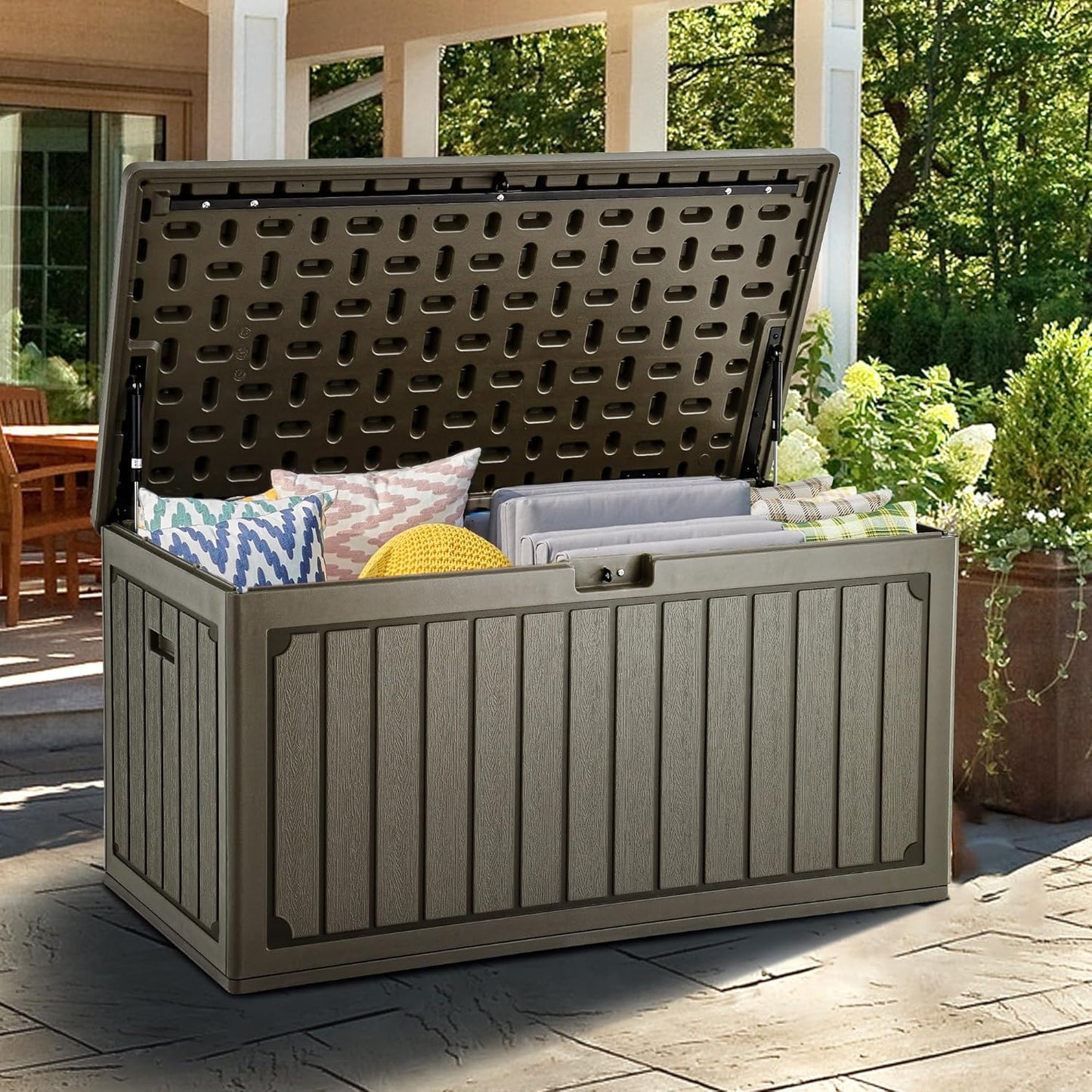 YITAHOME 90 Gallon Double-Wall Deck Box for Outdoor Storage
