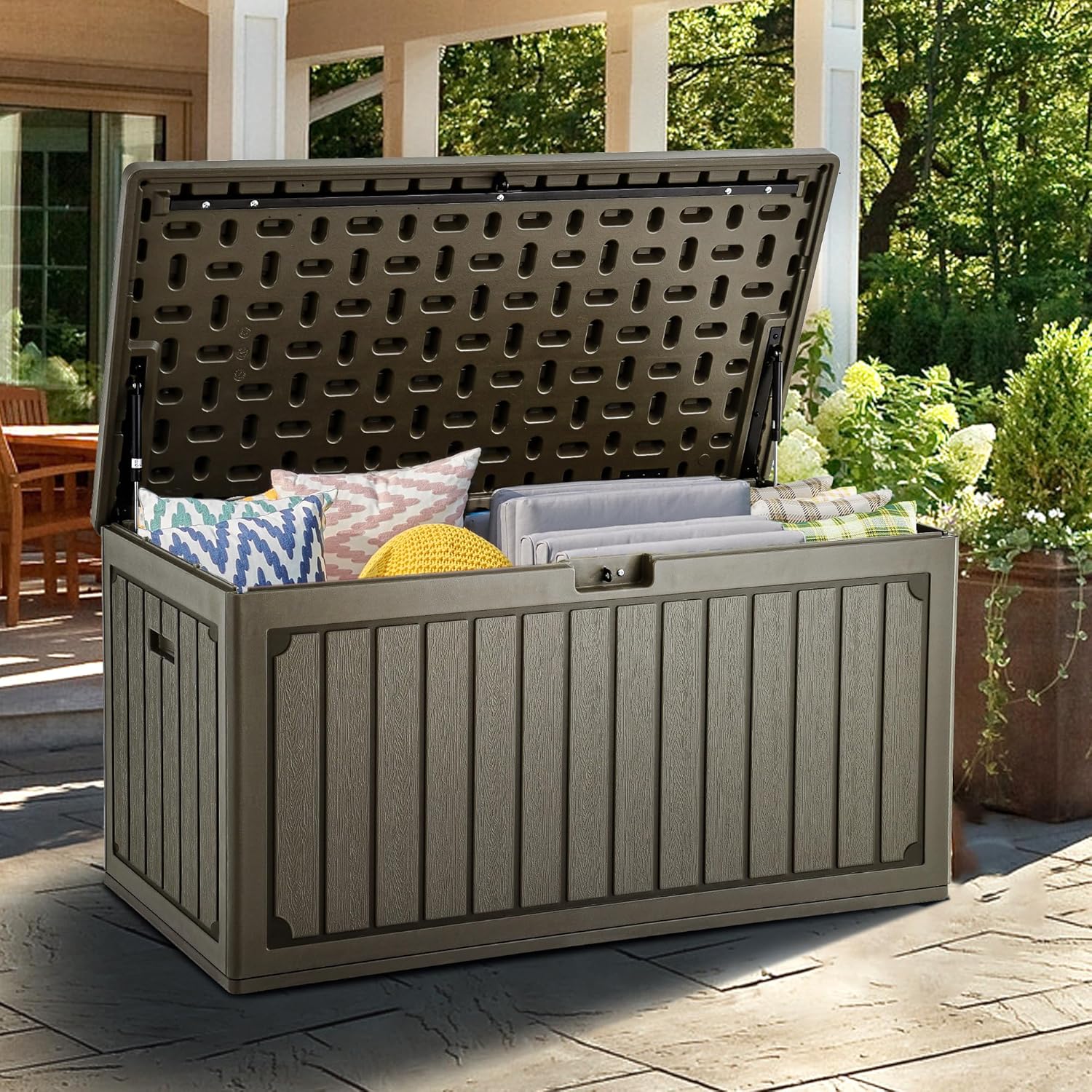 YITAHOME 90 Gallon Double-Wall Deck Box for Outdoor Storage