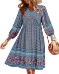 Women Casual Spring Summer V Neck Ruffle Floral Babydoll (Style 6N4S)