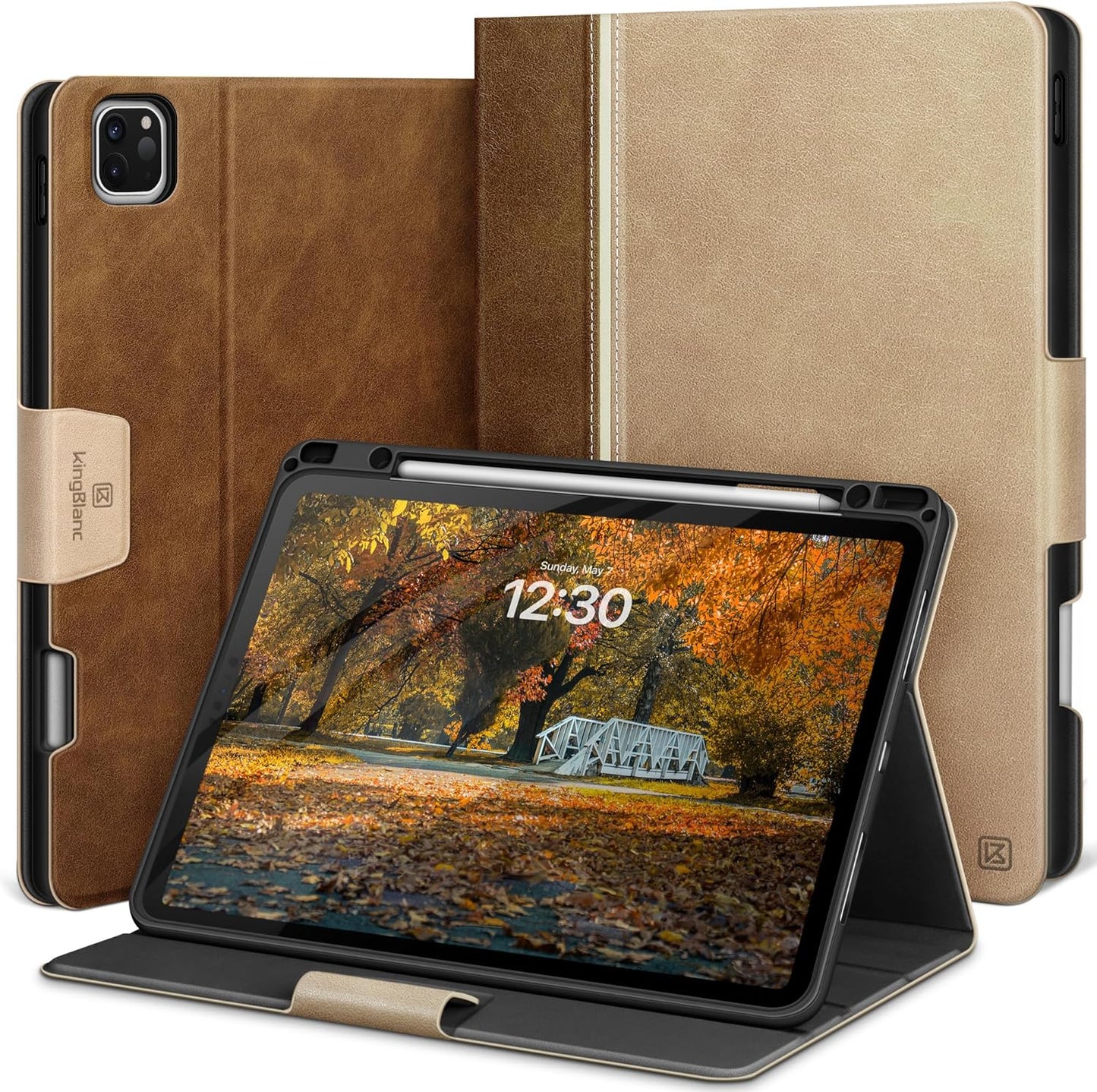 KingBlanc Case for iPad Pro 12.9 with Pencil Holder and More