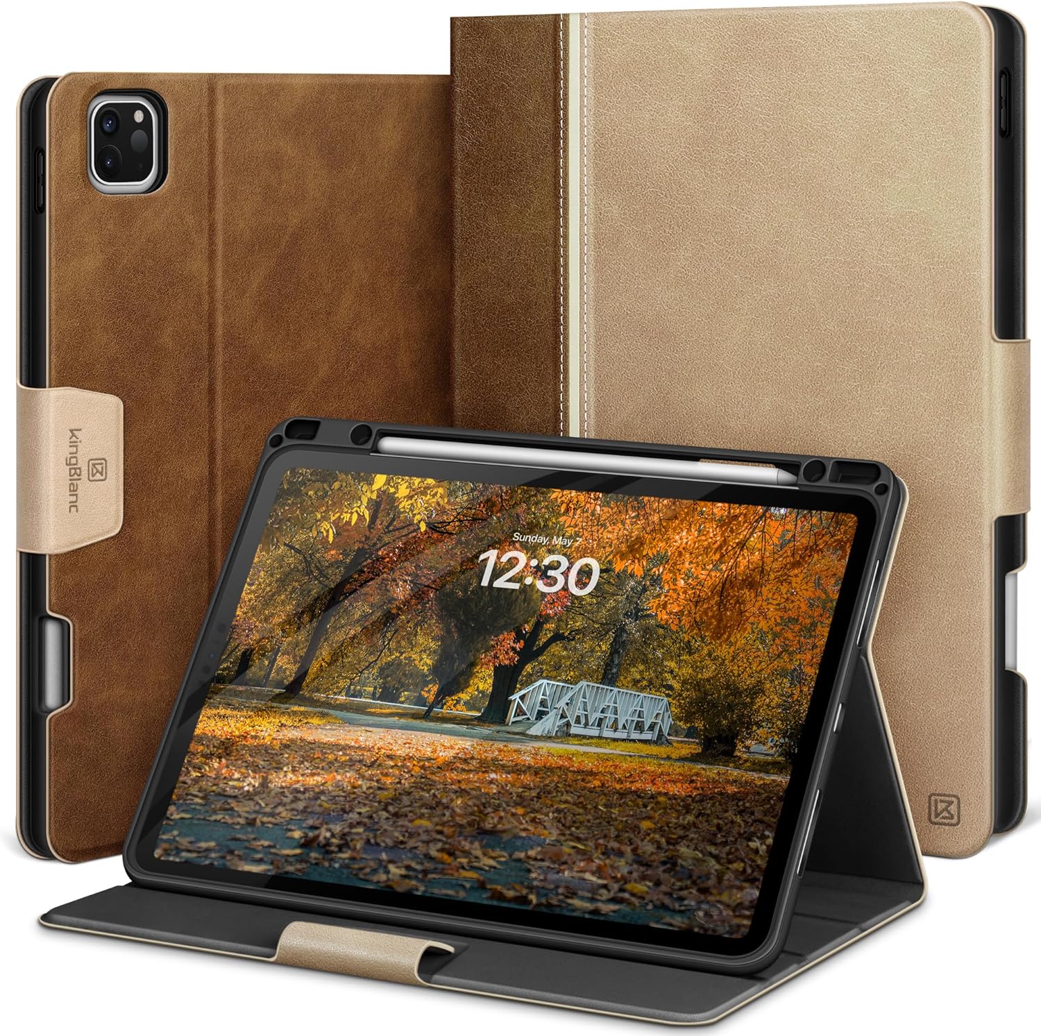 KingBlanc Case for iPad Pro 12.9 with Pencil Holder and More