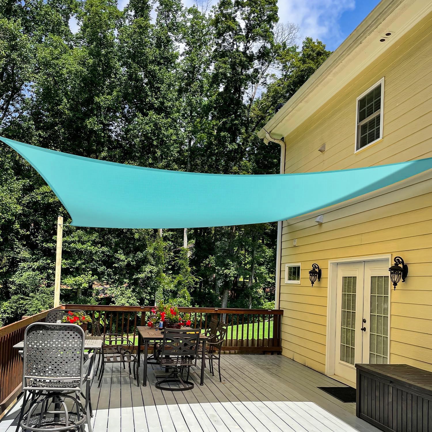 TANG 13ft x 13ft Sun Shade Sail Rectangle Outdoor Canopy UV Block