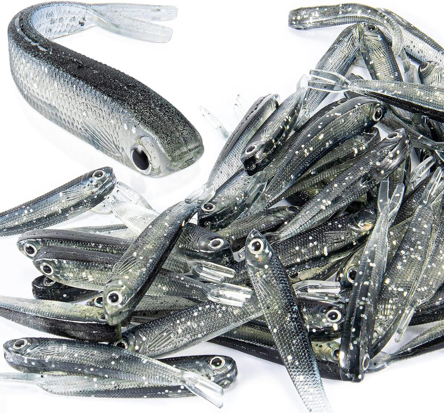 Syosisny 50 PCS Lifelike Forked Tail Minnow Fishing Lure