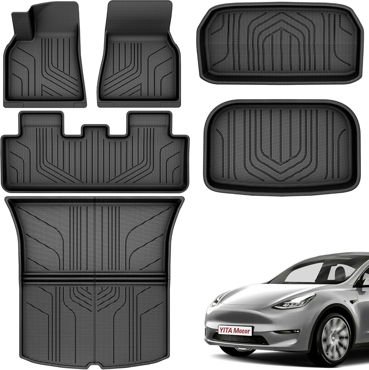 YITAMOTOR Floor Mats for Tesla Model Y 2021-2025 Full Set