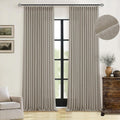 Taupe Burlywood Pinch Pleated Linen Curtains by TWODRAPES