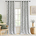 NICETOWN 100% Blackout Sage Green Floral Curtains for Home
