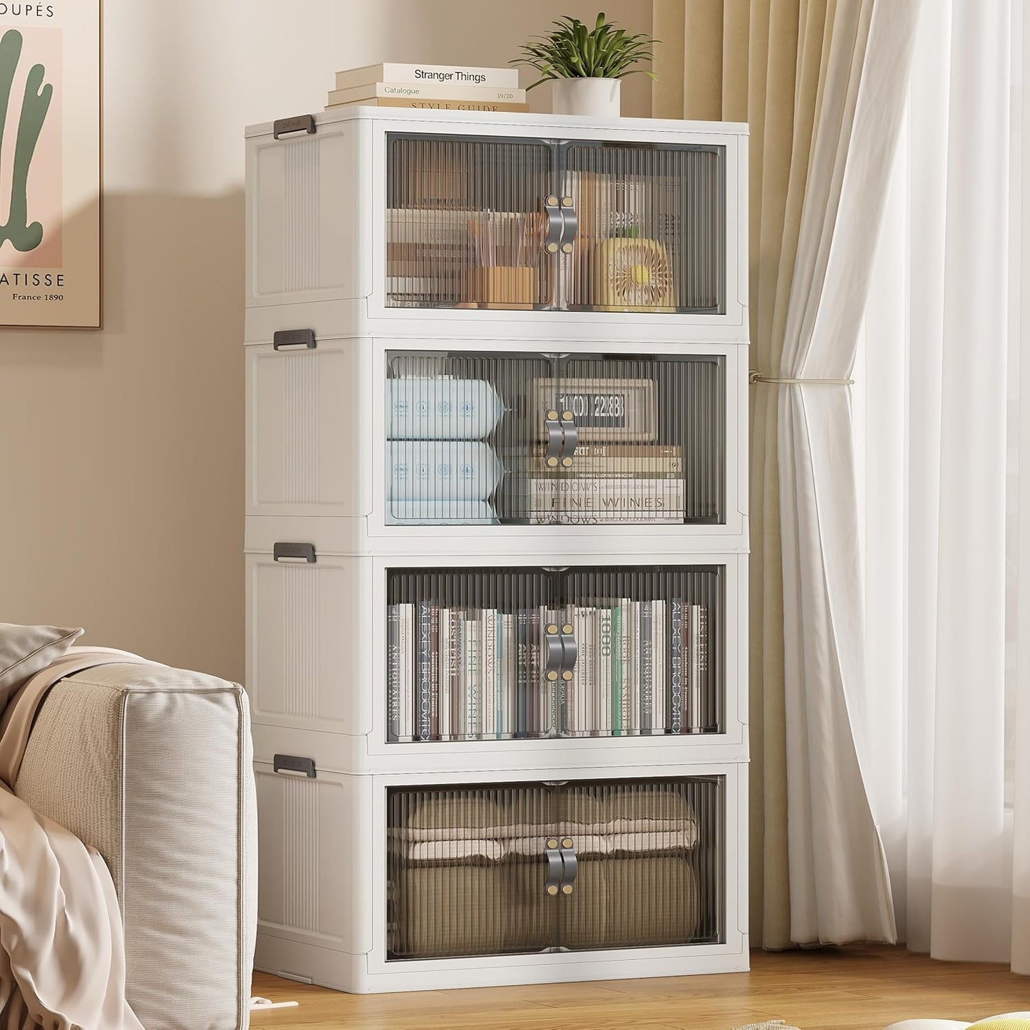 SAILUN Stackable Storage Bins with Lid for Home Organization