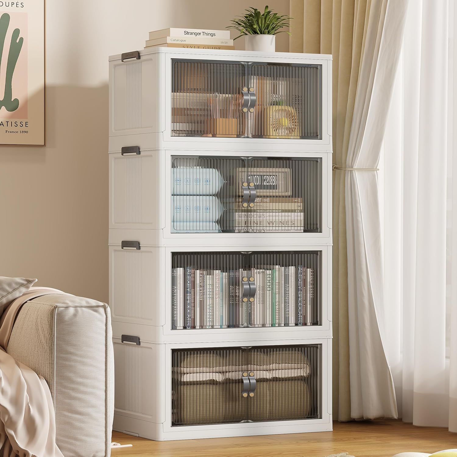 SAILUN Stackable Storage Bins with Lid for Home Organization