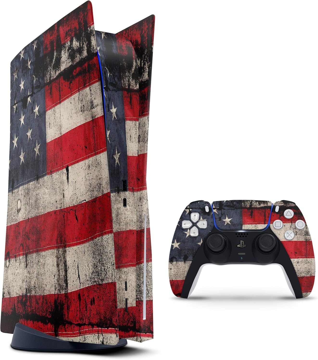 Distressed Flag PS5 Wrap - Ultimate Console Protection by Design Skinz