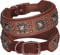 Genuine Leather Dog Collar for Large Dogs - Luxury Padded 2 in