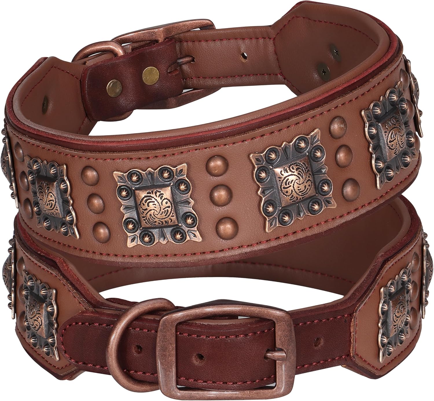 Genuine Leather Dog Collar for Large Dogs by PET ARTIST