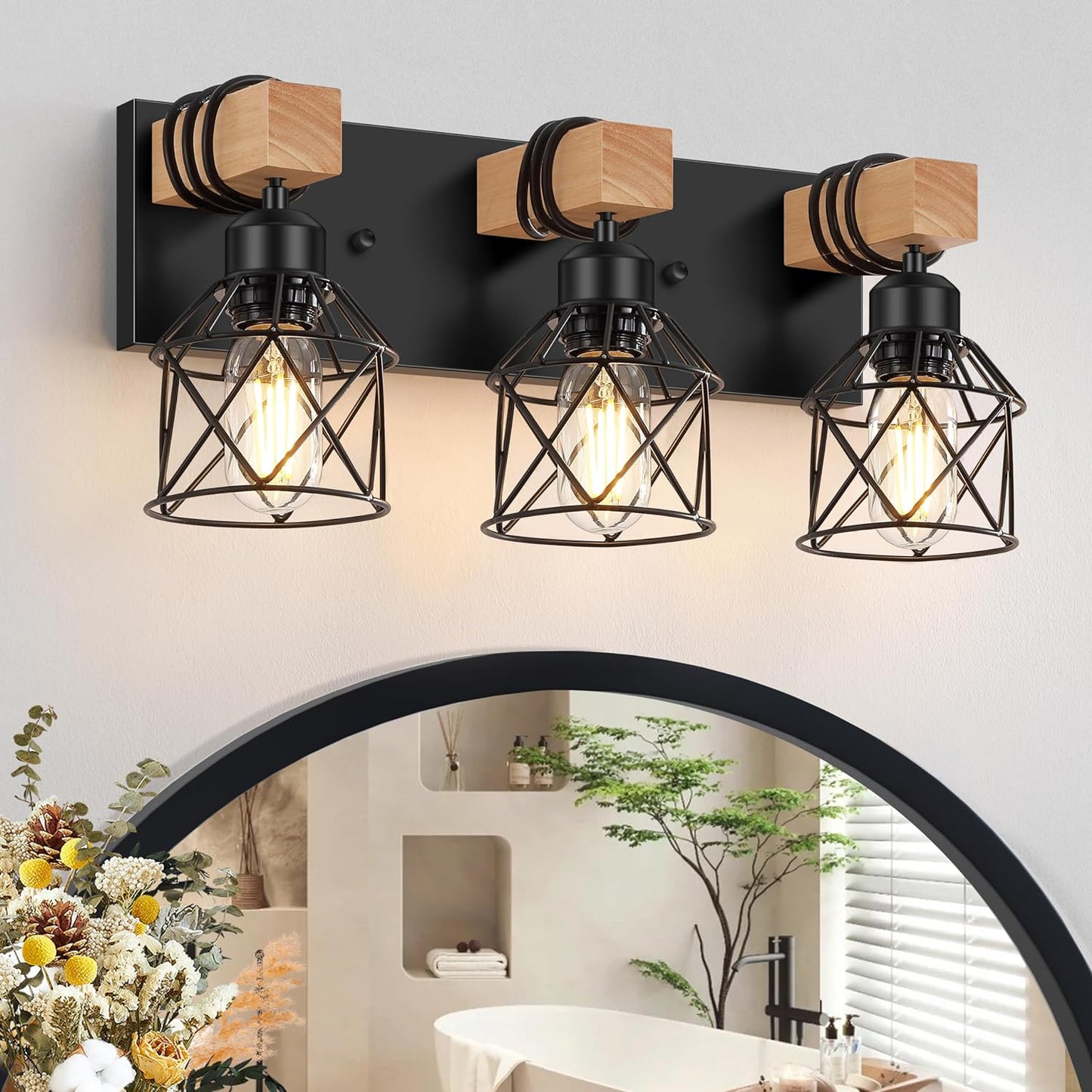 3-Light Farmhouse Vanity Light for Bathroom by FadimiKoo