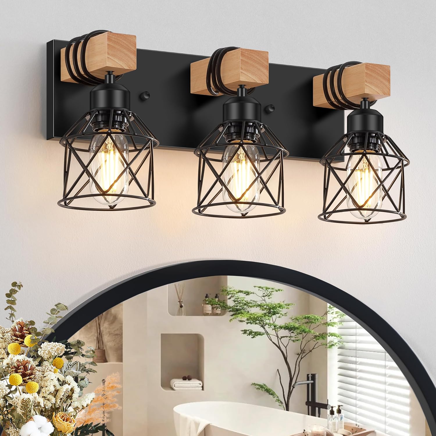 3-Light Farmhouse Vanity Light for Bathroom by FadimiKoo