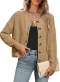 ANRABESS Women Knit Cardigan Sweater - Cropped Button Down Cardigan