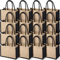 Reginary Jute Tote Bags 16 Pack - Durable Natural Burlap Grocery Totes