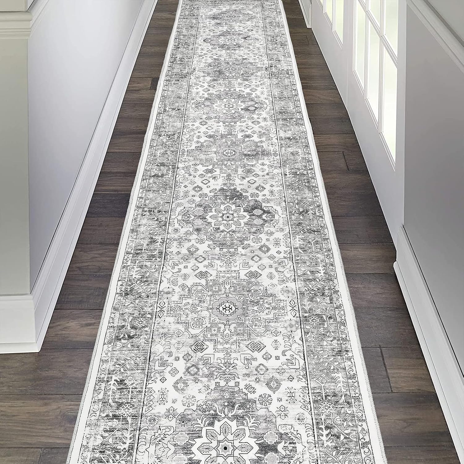 Pauwer Boho Hallway Runner Rug 2x10 Soft Vintage Non Slip
