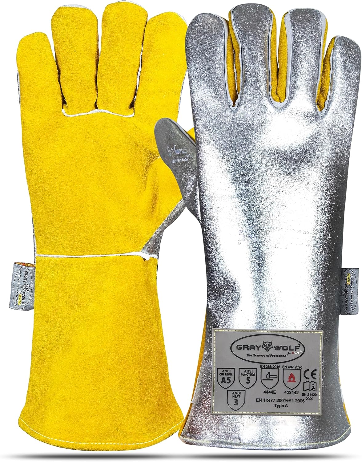 SpecxArmor Graywolf Kevlar Aluminized Heat Resistant Welding Glove
