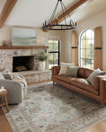 Millie Collection MIE-02 Sky/Gold 3 ft 6 in x 5 ft 6 in Accent Rug