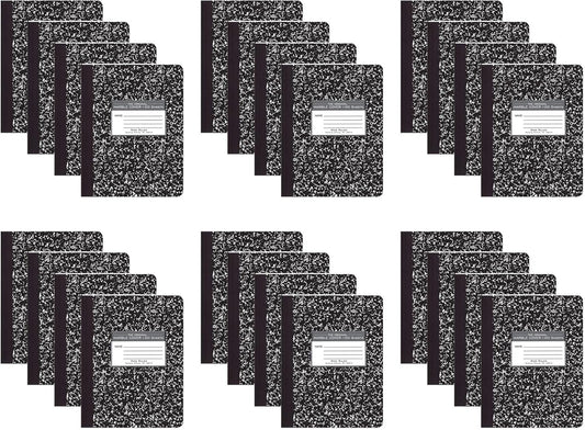 ROARING SPRING Black Marble Composition Notebook 24 Pack