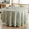CPC Round Tablecloth 110 in Emerald Green - Handprinted Cotton