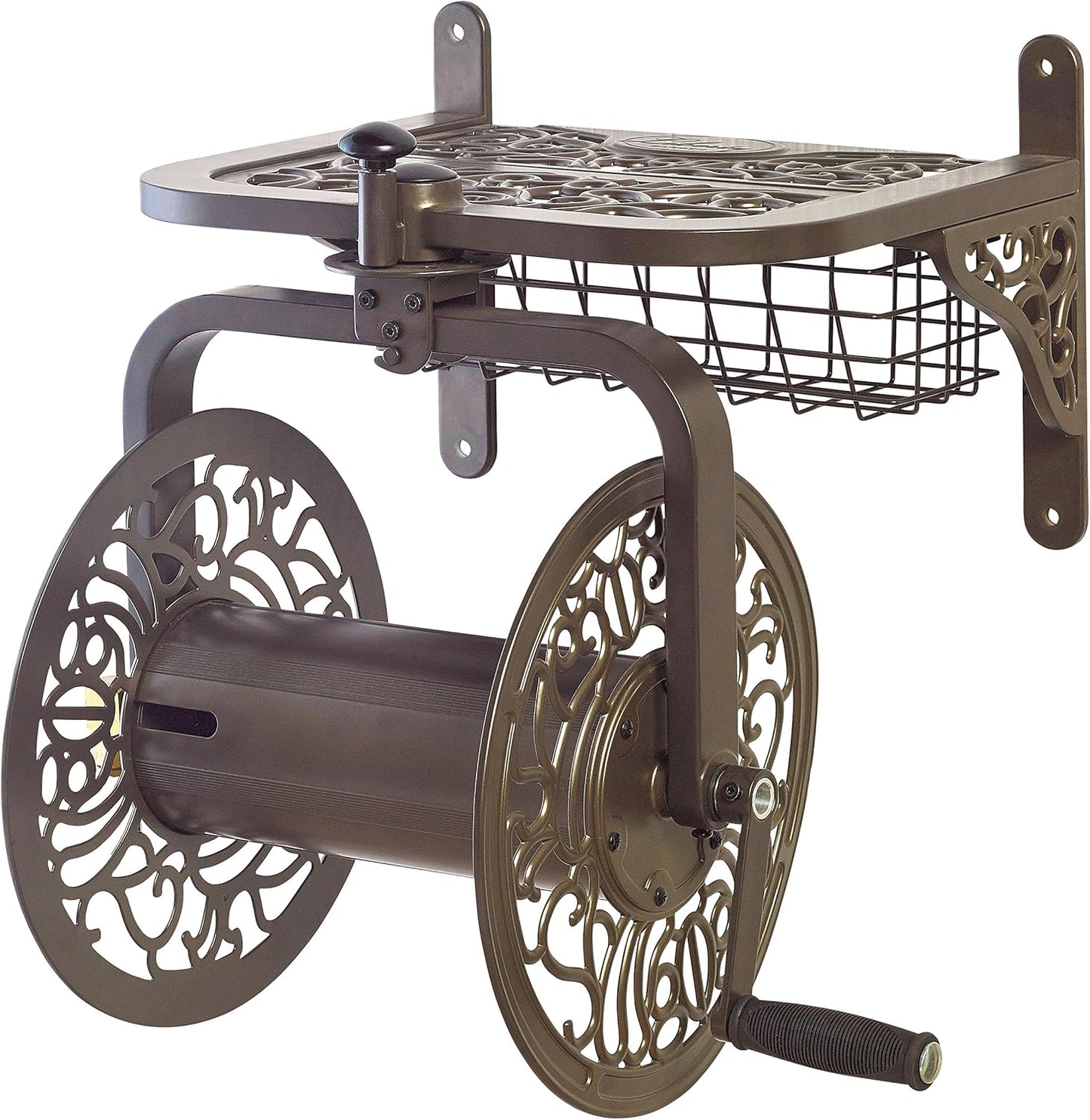 Liberty Garden 714 Decorative Cast Aluminum Hose Reel for Gardens