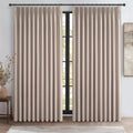 Extra Wide Thick Burlap Blackout Patio Door Curtains for Sliding Glass