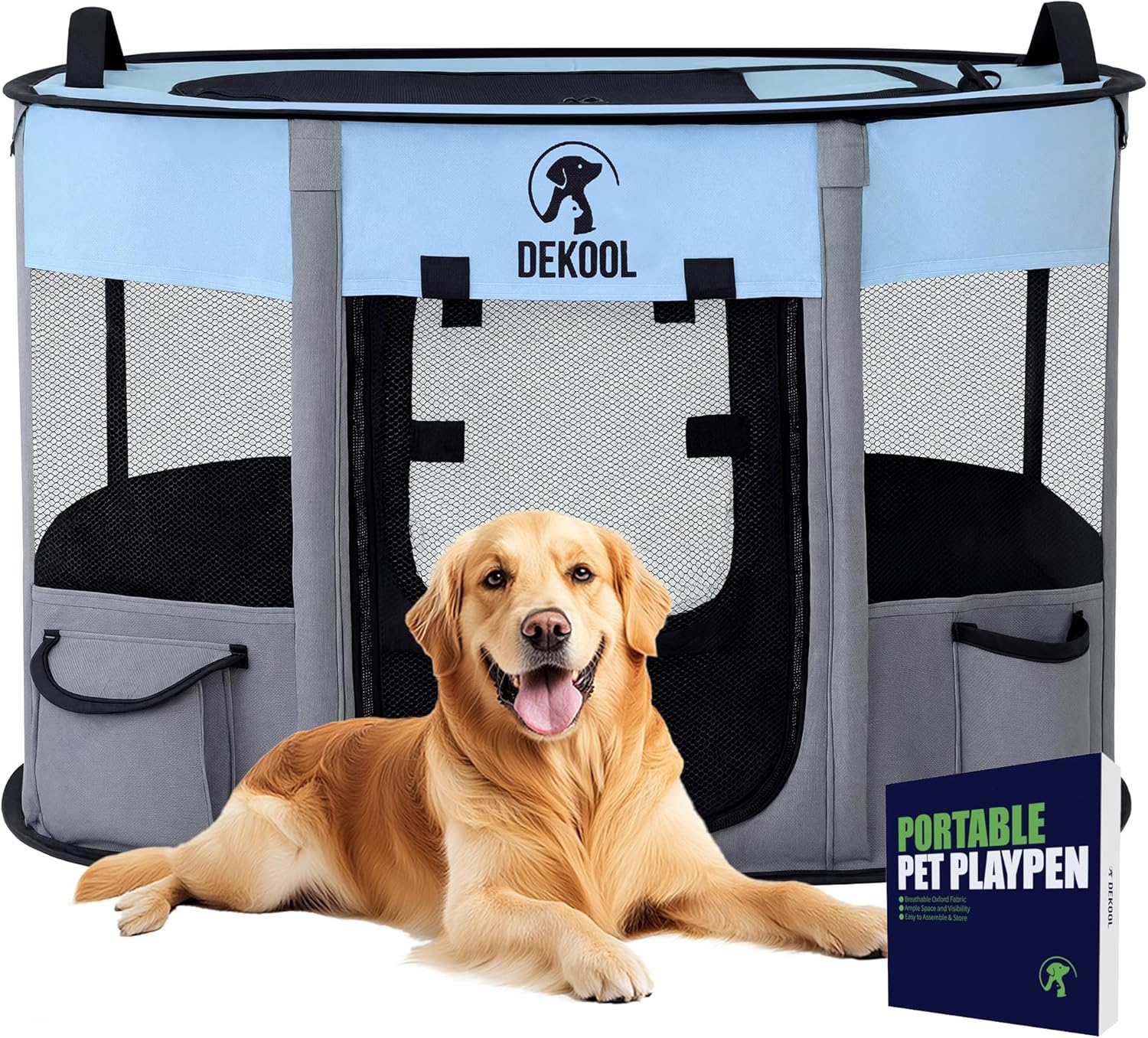 Dekool Foldable Pet Dog Playpen for Indoor and Outdoor Use