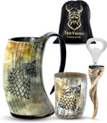 Drinking Horn Mug 16-20 oz Handmade Ox Horn Cup - Norse Gift