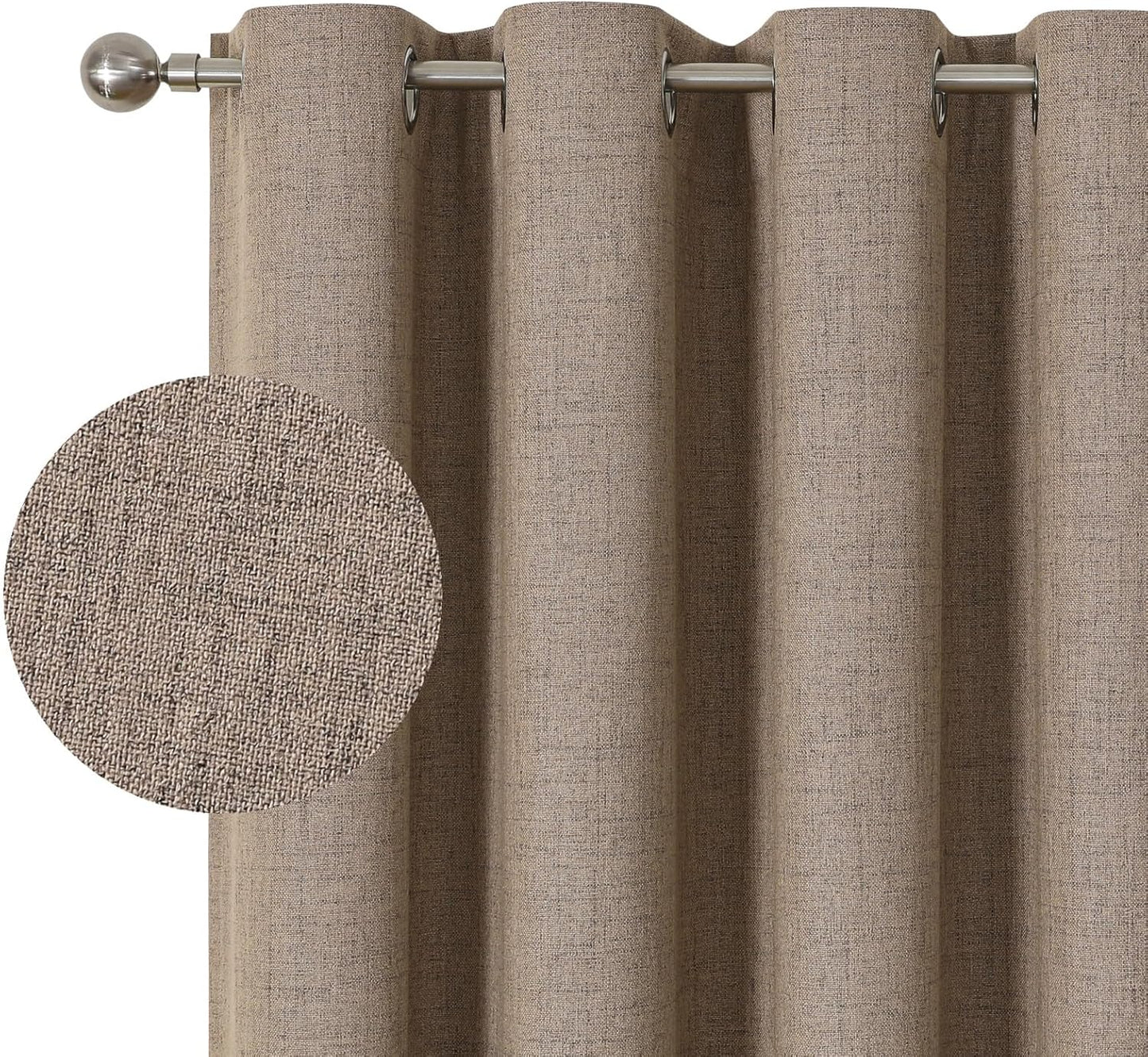 Blackout Linen Curtains 72 - Thermal Insulated & Room Darkening!
