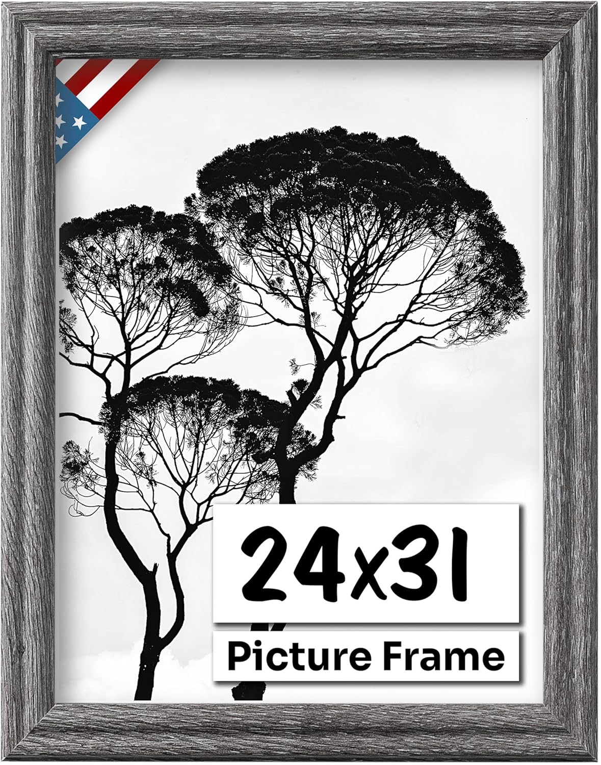 Barnwood Gray 24x31 Picture Frame - Handmade Solid Wood Frame