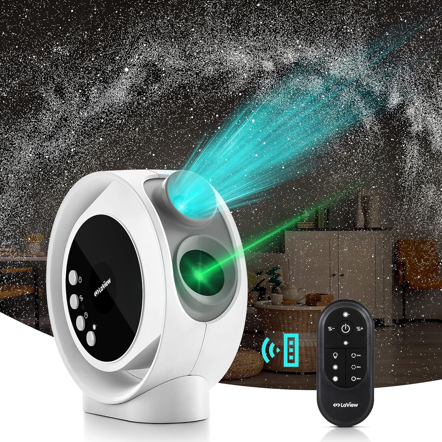 LaView Home Star Projector: 130 ft Projection, Remote Control, Night Light