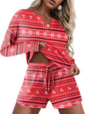 Ekouaer Waffle Knit Pajama Set for Women - Comfortable Lounge Set