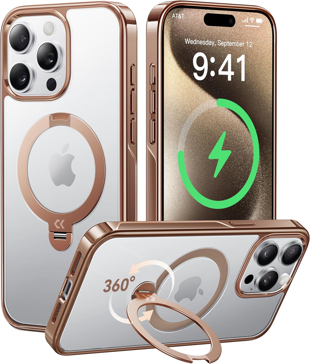 CASEKOO Desert Titanium iPhone 15 Pro Max Case with Stand