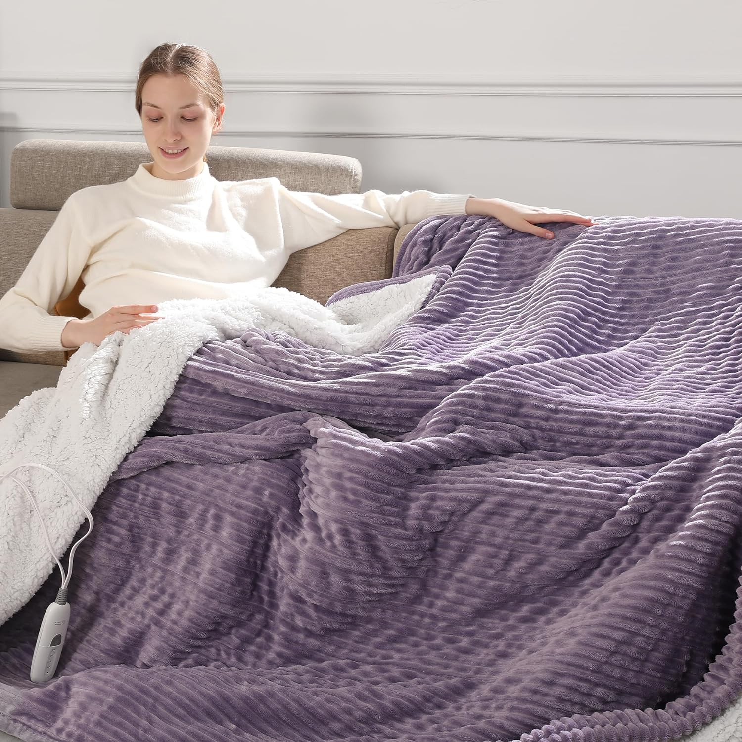 King Size Heated Blanket with Dual Controls for Cozy Comfort