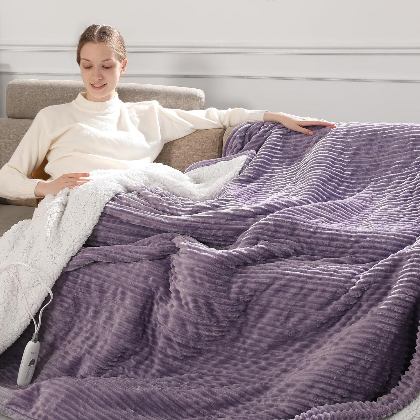 Electric Blanket Twin Heated Blanket with 5 Heat Settings
