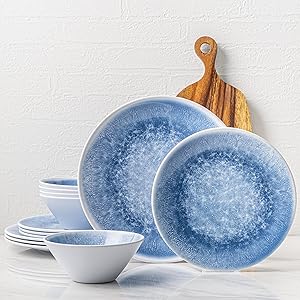 BZYOO BPA-Free Melamine Dinnerware Set for Indoor and Outdoor Use