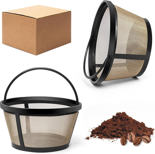 BRENSTEN 2-Pack Gold Basket-Style Filters - MrCoffee Brewer Replacement
