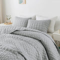 Light Grey Oversized California Cal King Quilt Bedding Set - Soft