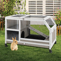 36in Rabbit Hutch Outdoor with Casters and Run - TwoLevel Small Animal