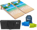 Cornhole Board Set 4ftx2ft with LED Lights and Carrying Case - Durable