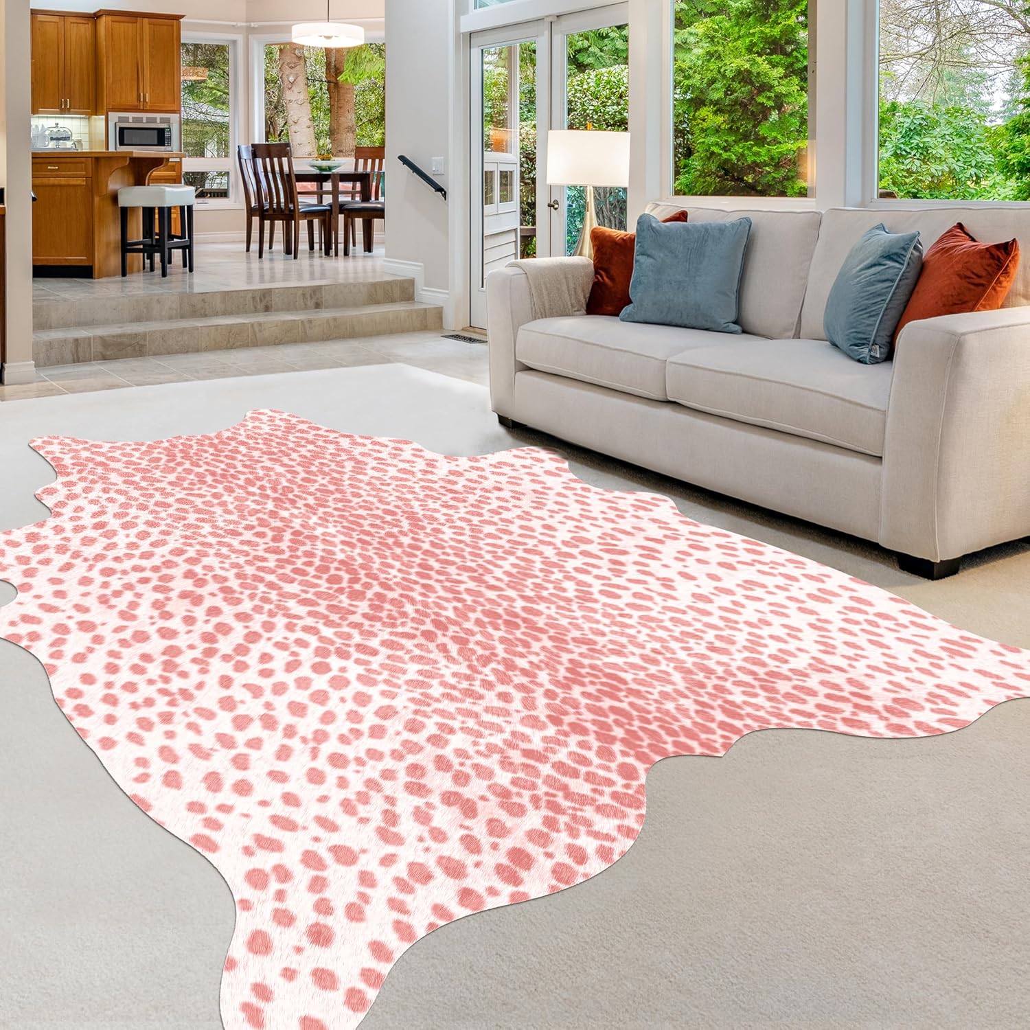 Leopard Print Rug for Living Room and Bedroom Decor
